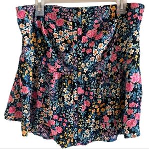 TORRID floral strapless lace up top size 0